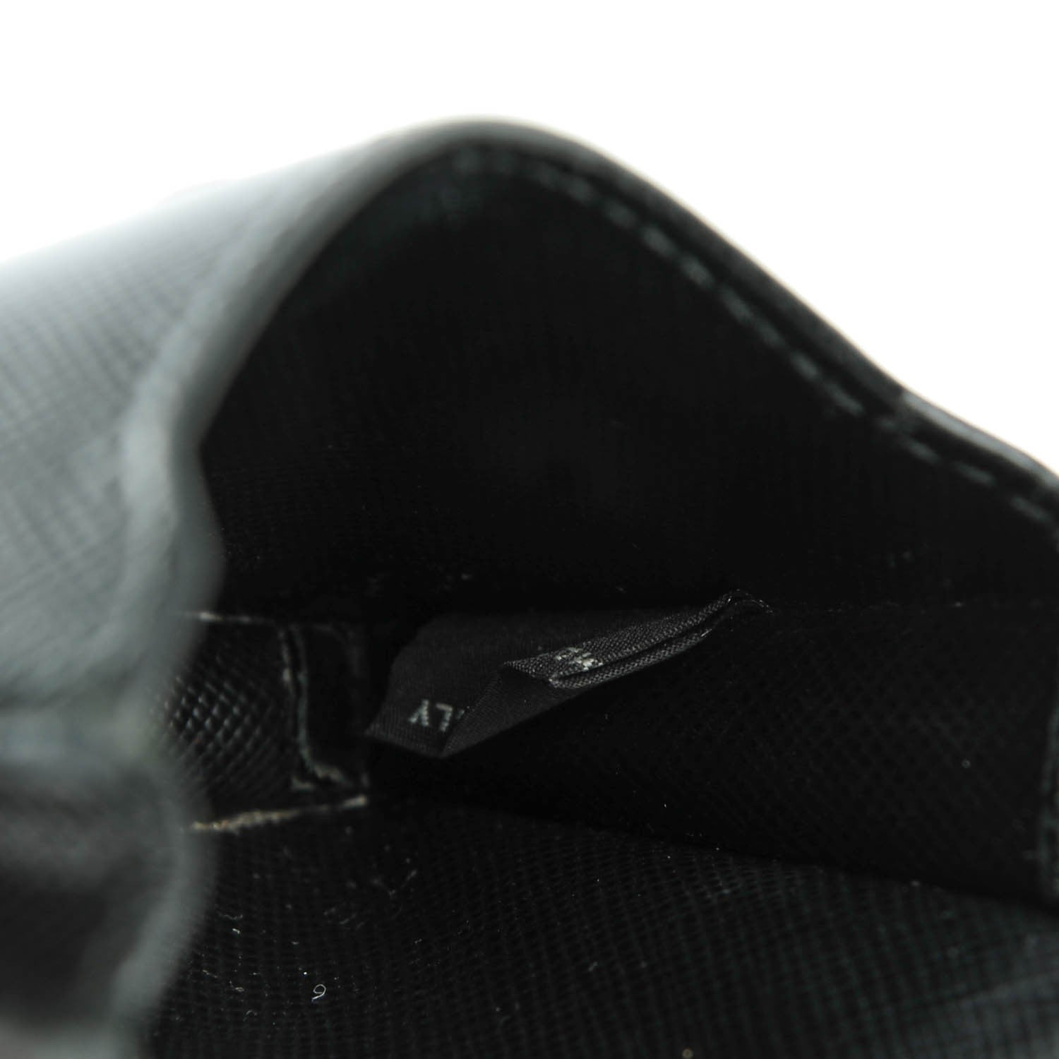 Prada Saffiano Metal Flap Card Holder Black 7 of 7