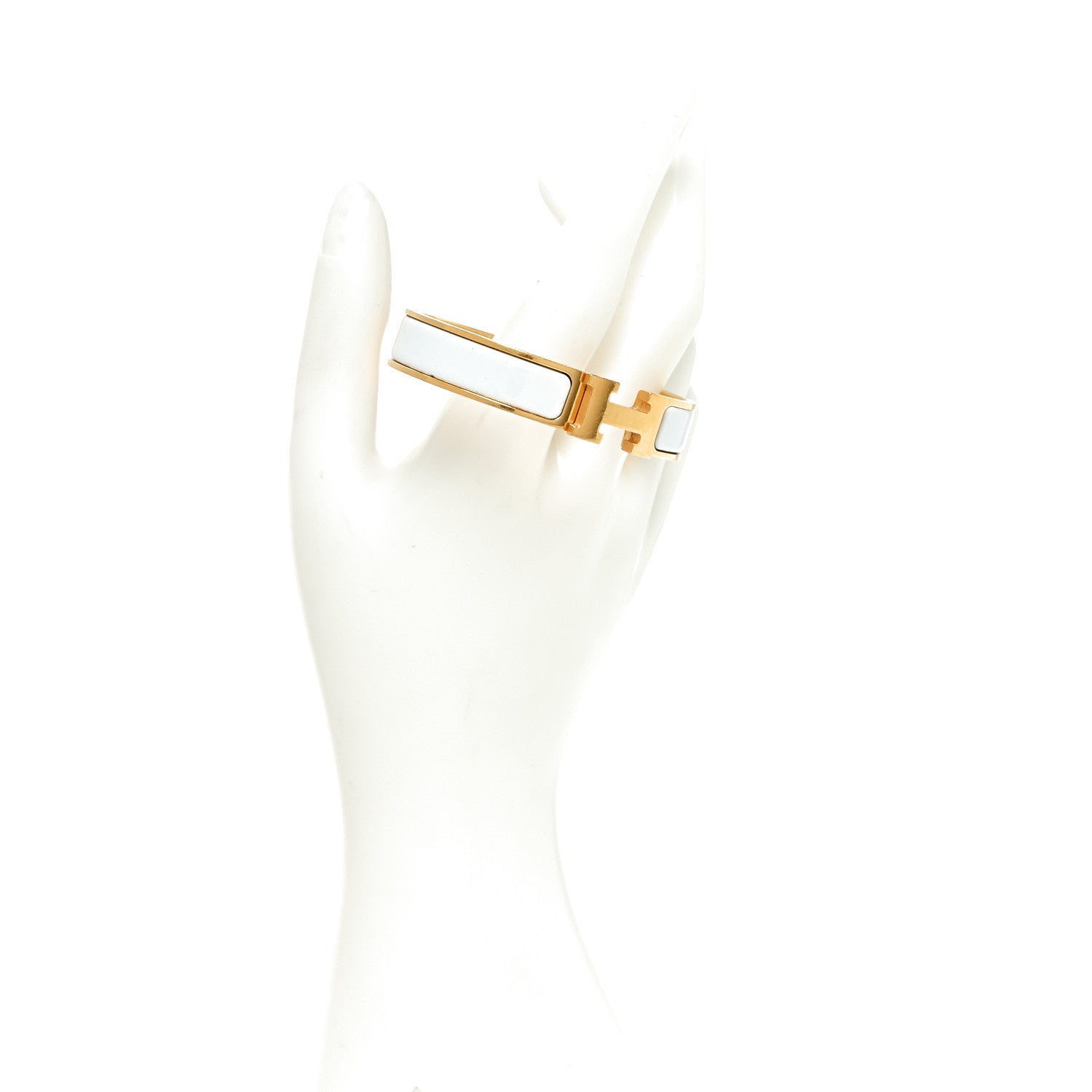 Hermes Enamel Narrow Clic Clac H Bracelet PM White 2 of 4