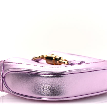 Gucci Laminated Nappa Nano Jackie 1961 Hobo Metallic Pink 9 of 11
