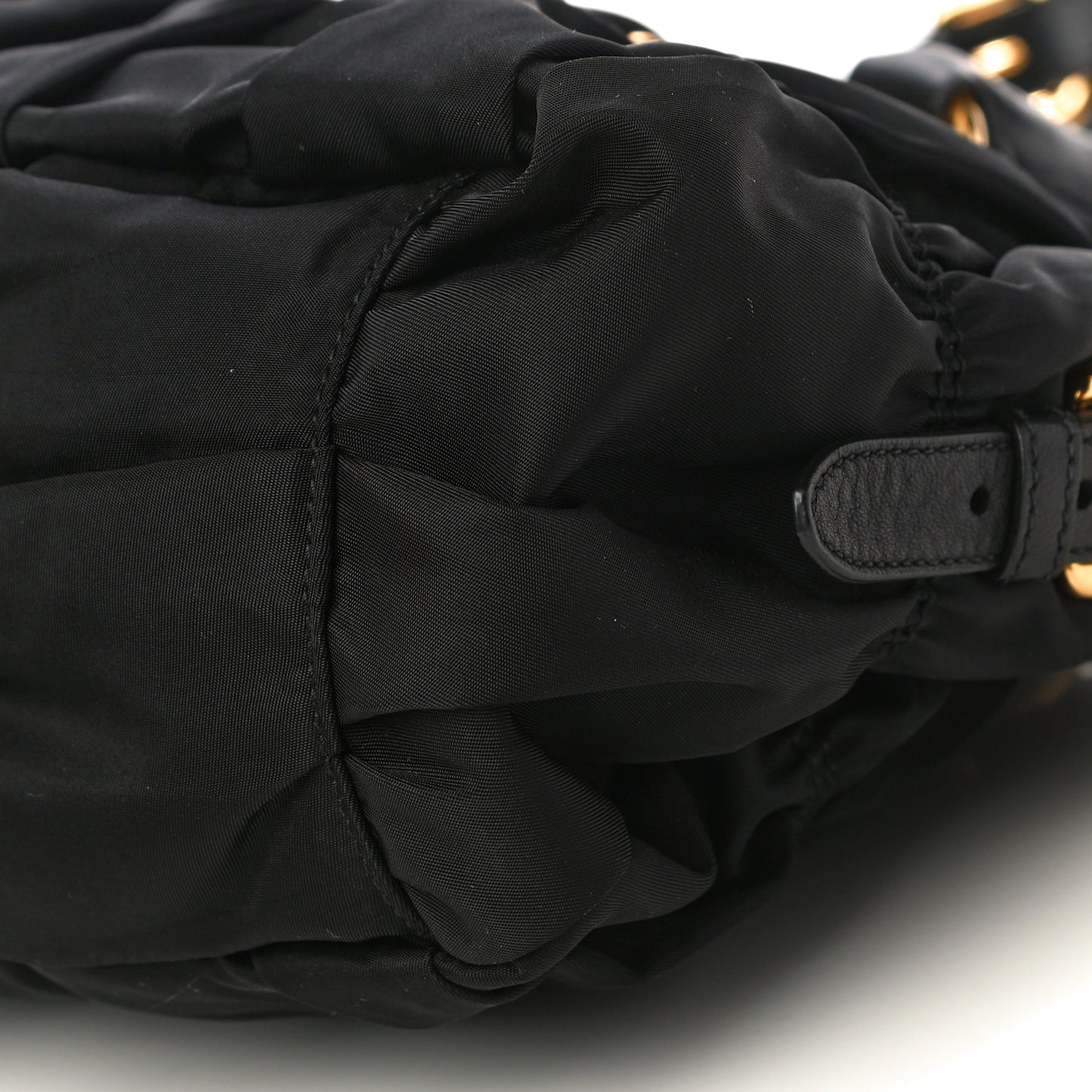 Tessuto Nylon Nappa Gaufre Shopping Satchel Black