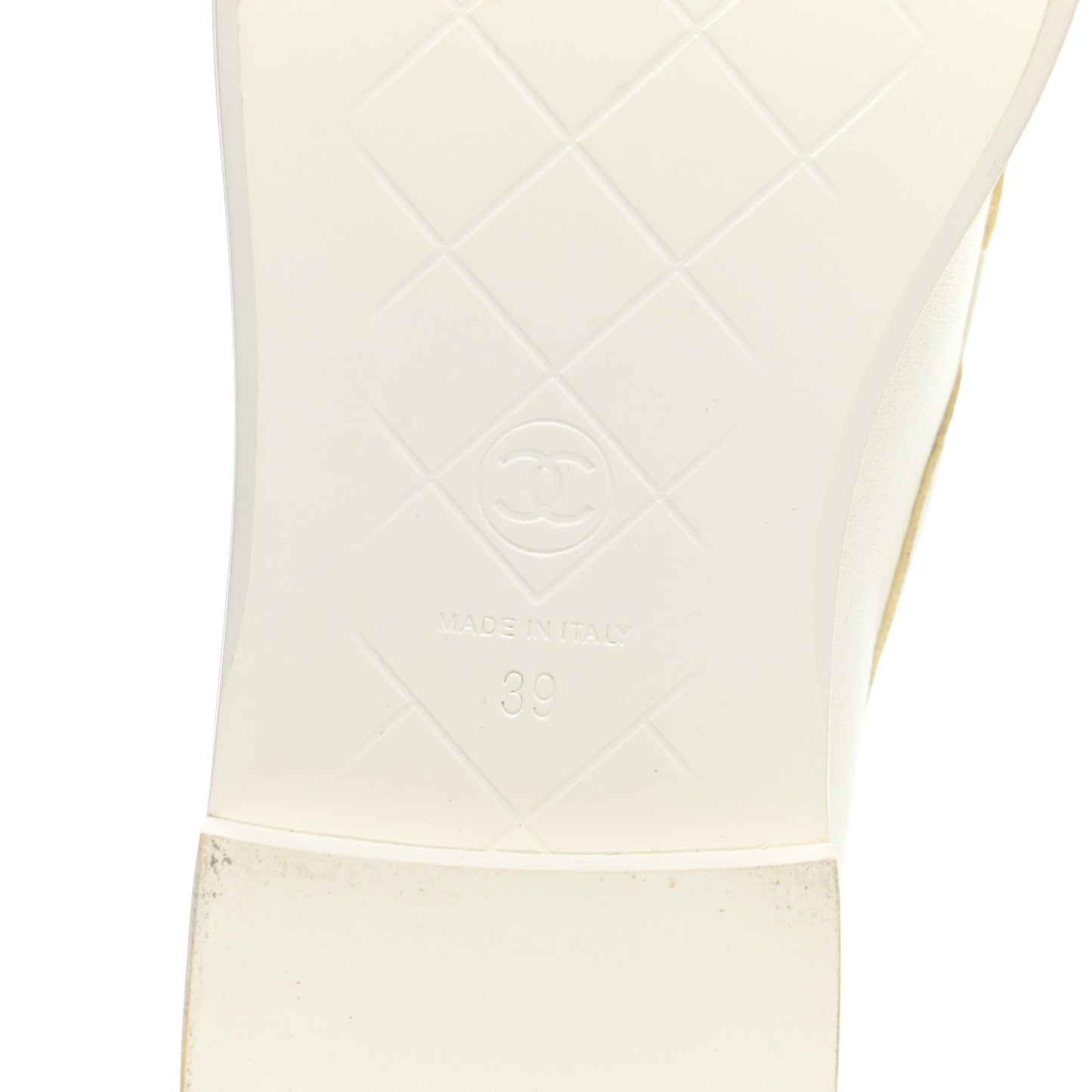 Lambskin Quilted CC Turnlock Loafers 39 White