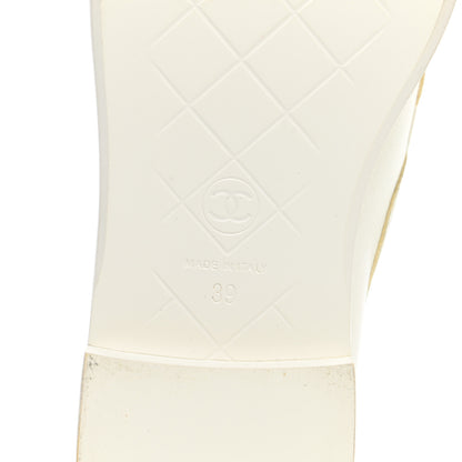 Chanel Lambskin Quilted CC Turnlock Loafers 39 White 6 of 10