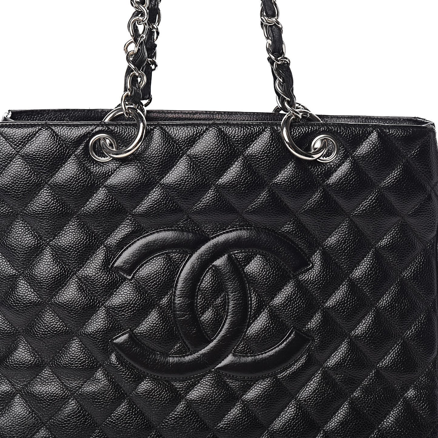 Caviar Quilted Grand Shopping Tote GST Black