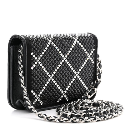 Chanel Lambskin Crystal Quilted Mini Chain Belt Bag Black 4 of 11