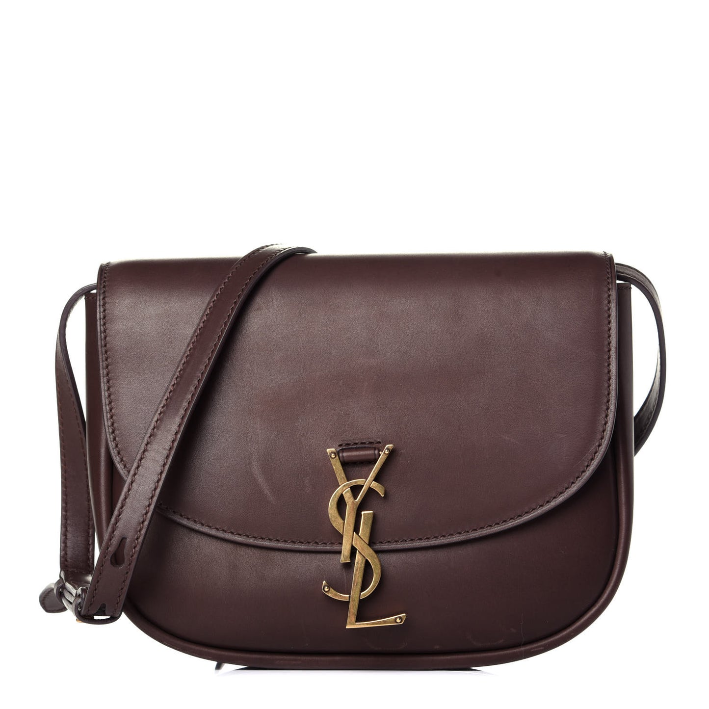 Vintage Calfskin Monogram Medium Kaia Satchel Brown