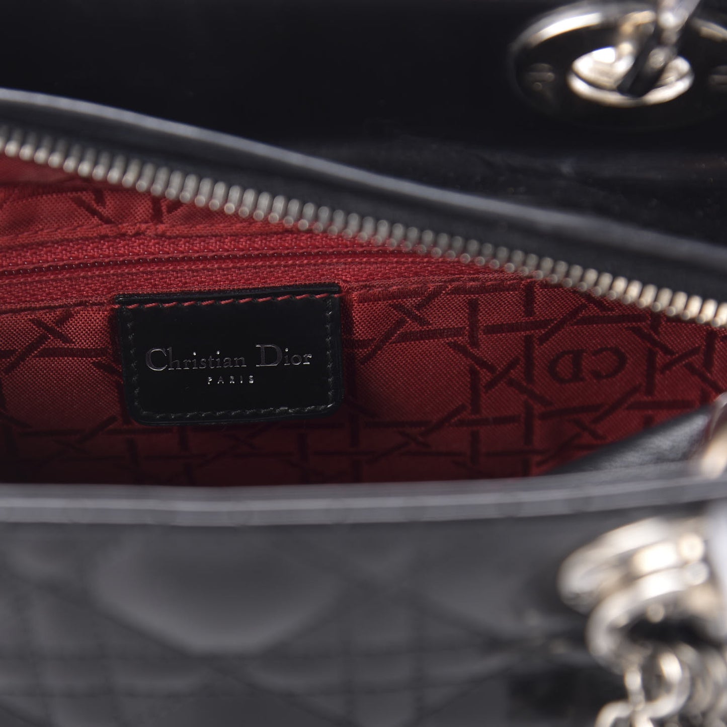 Lambskin Cannage Medium Lady Dior Black