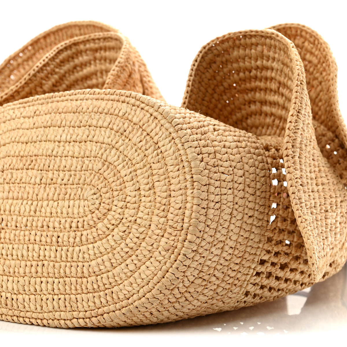 Loewe Raffia Calfskin Balloon Ruffles Bucket Bag Natural Tan 10 of 11