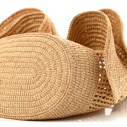 Loewe Raffia Calfskin Balloon Ruffles Bucket Bag Natural Tan 10 of 11