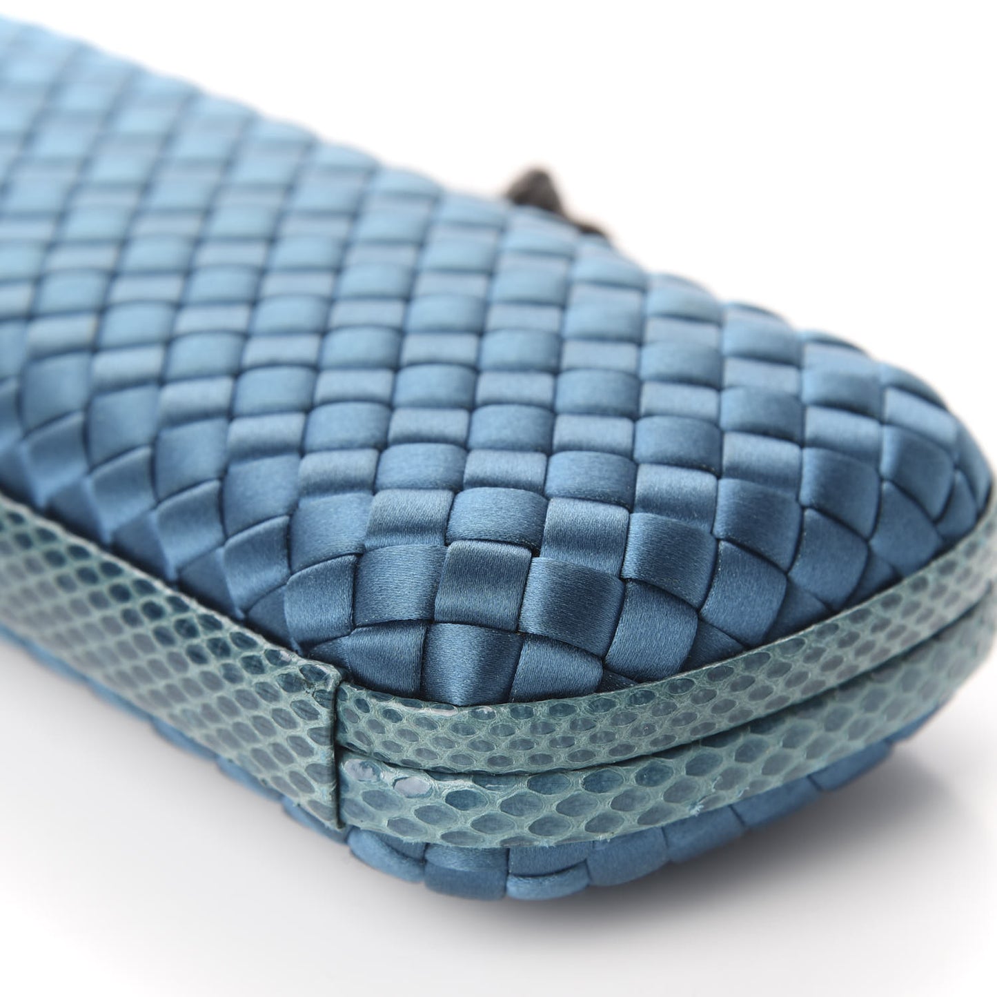 Satin Intreccio Impero Ayers Stretch Knot Clutch Turquoise