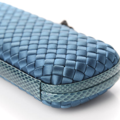 Bottega Veneta Satin Intreccio Impero Ayers Stretch Knot Clutch Turquoise 7 of 9