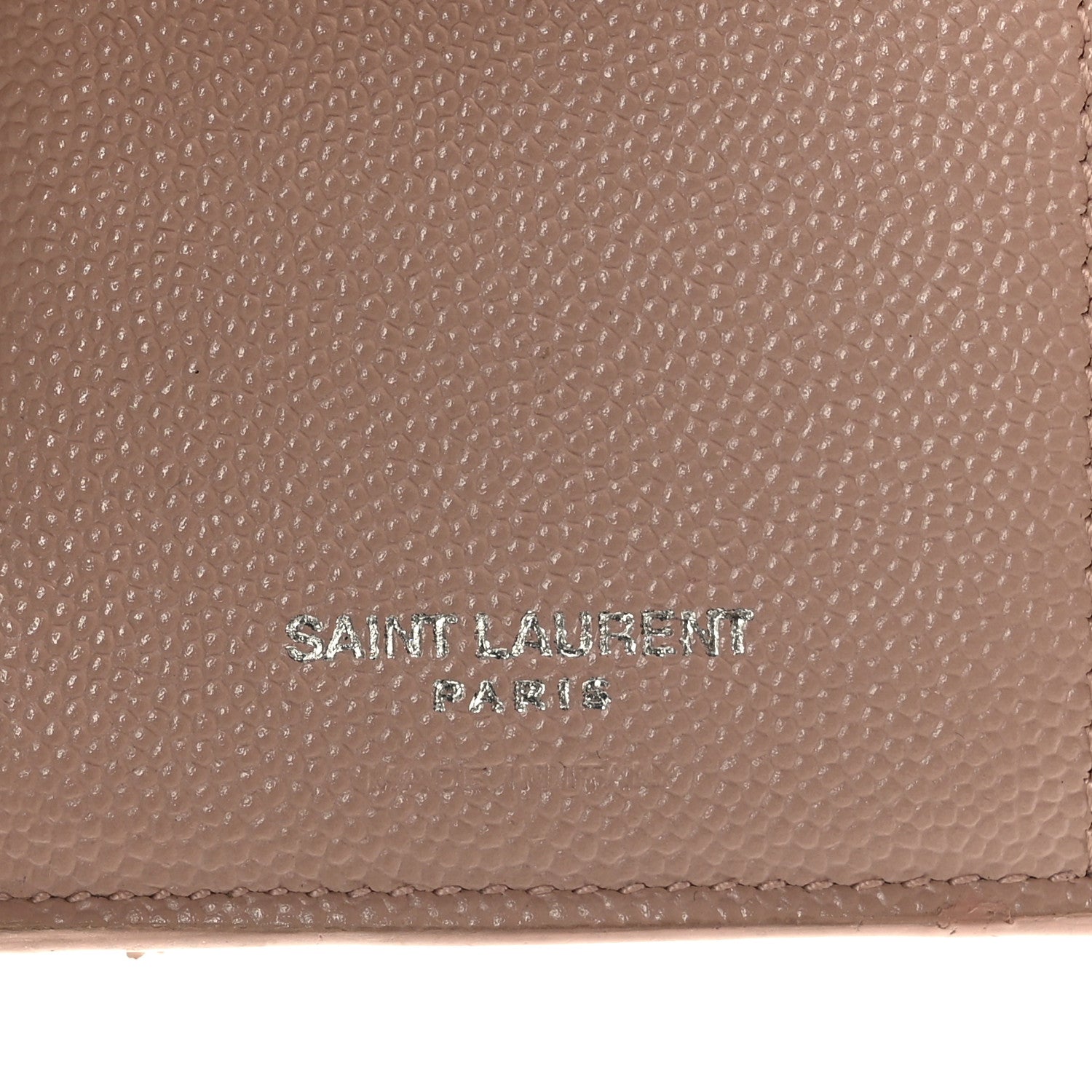 Saint Laurent Grain De Poudre Matelasse Chevron Monogram Compact Tri Fold Wallet Pale Pink 6 of 10
