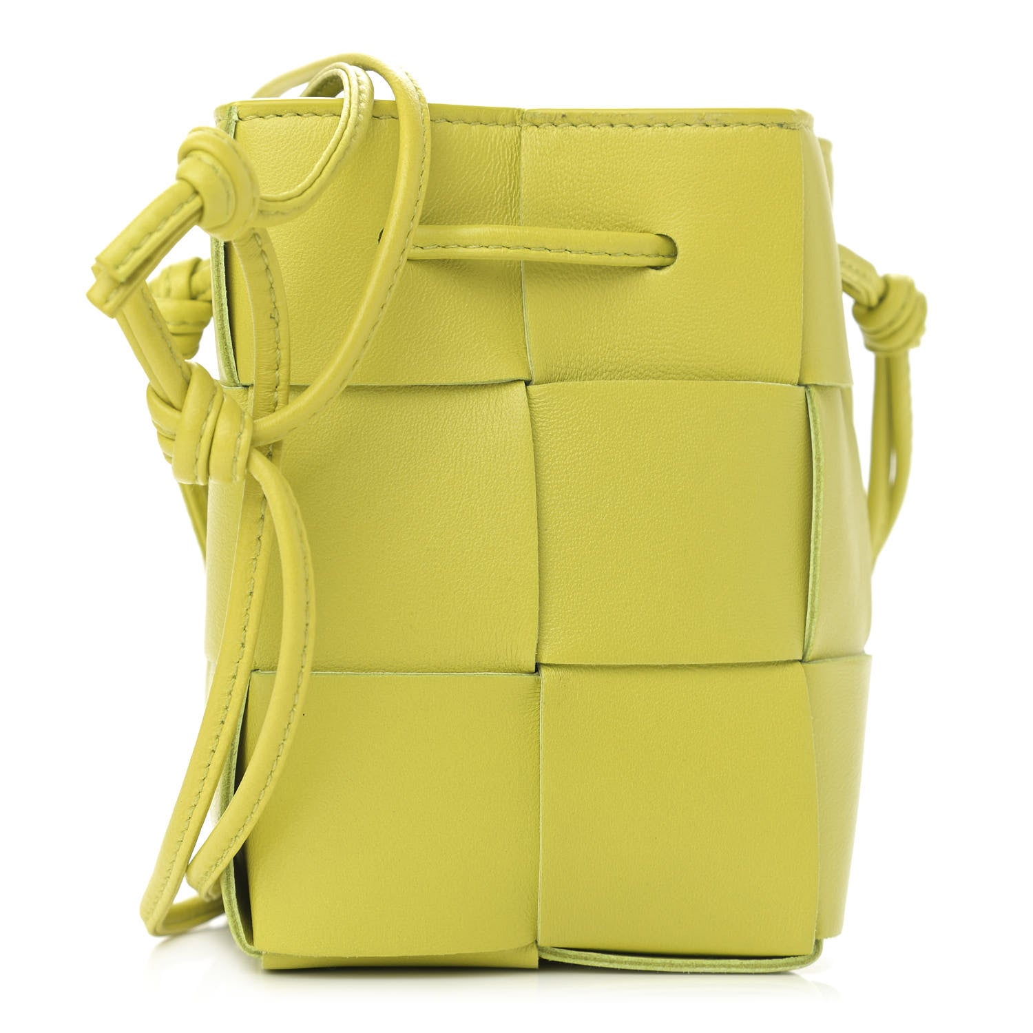 Bottega Veneta Nappa Maxi Intrecciato Mini Cassette Bucket Bag Kiwi 1 of 9