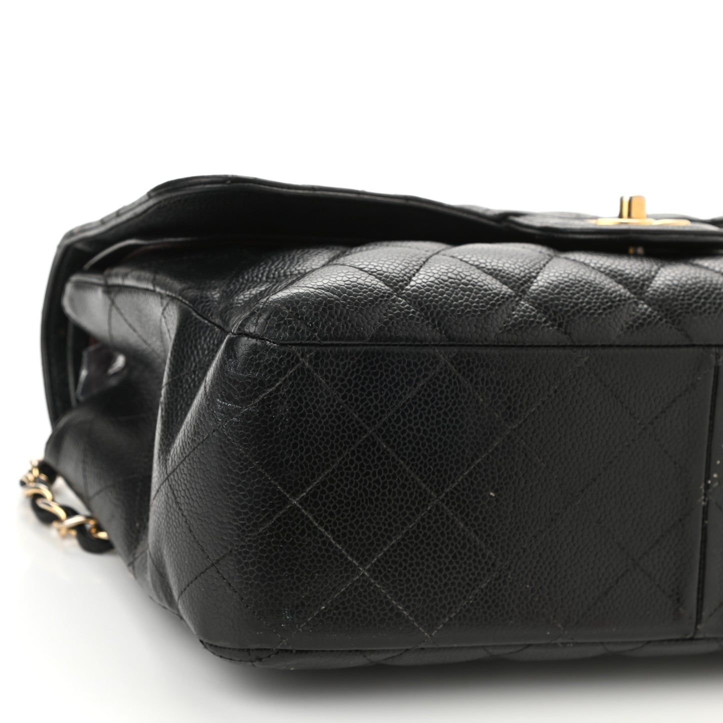 Caviar Quilted Jumbo Double Flap Black