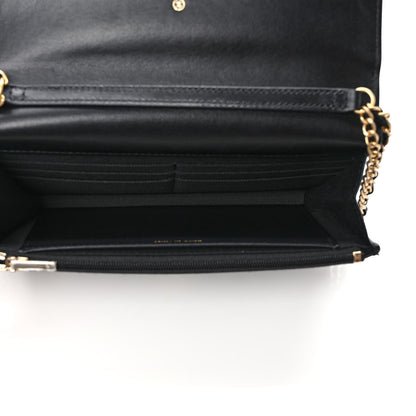 Chanel Lambskin Quilted Enamel Wallet On Chain WOC Black 5 of 10