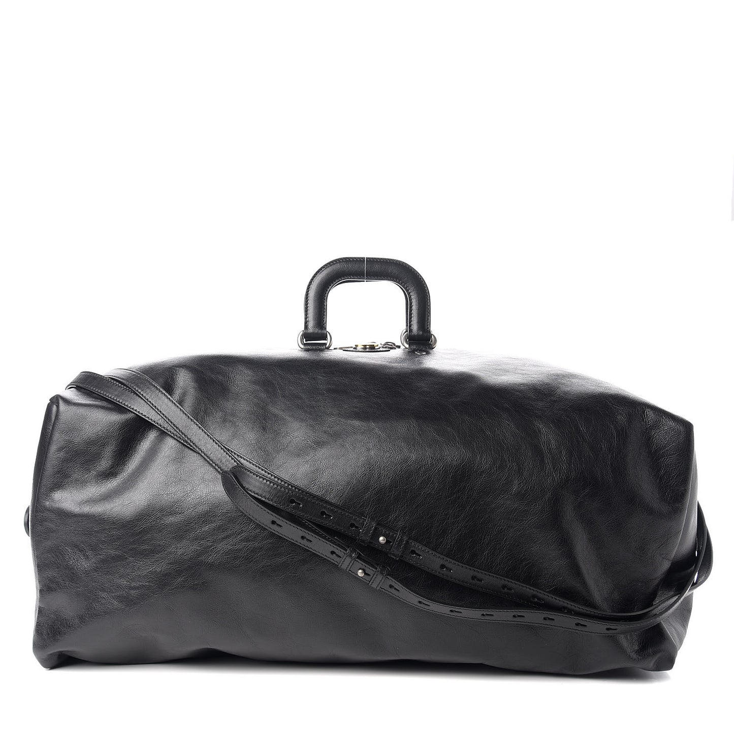 Soft Calfskin Large GG Top Handle Duffle Black