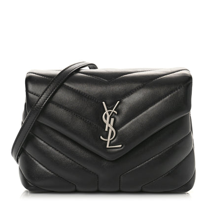 Saint Laurent Calfskin Y Quilted Monogram Toy Loulou Crossbody Bag Black 1 of 9