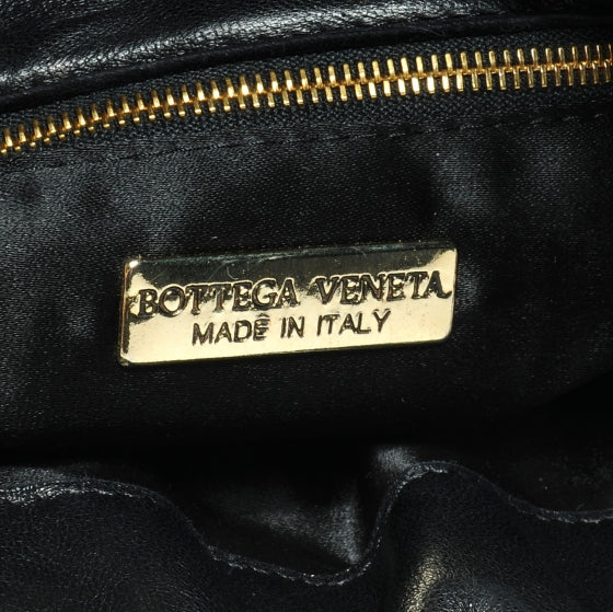 Vintage Leather Drawstring Shoulder Bag Black