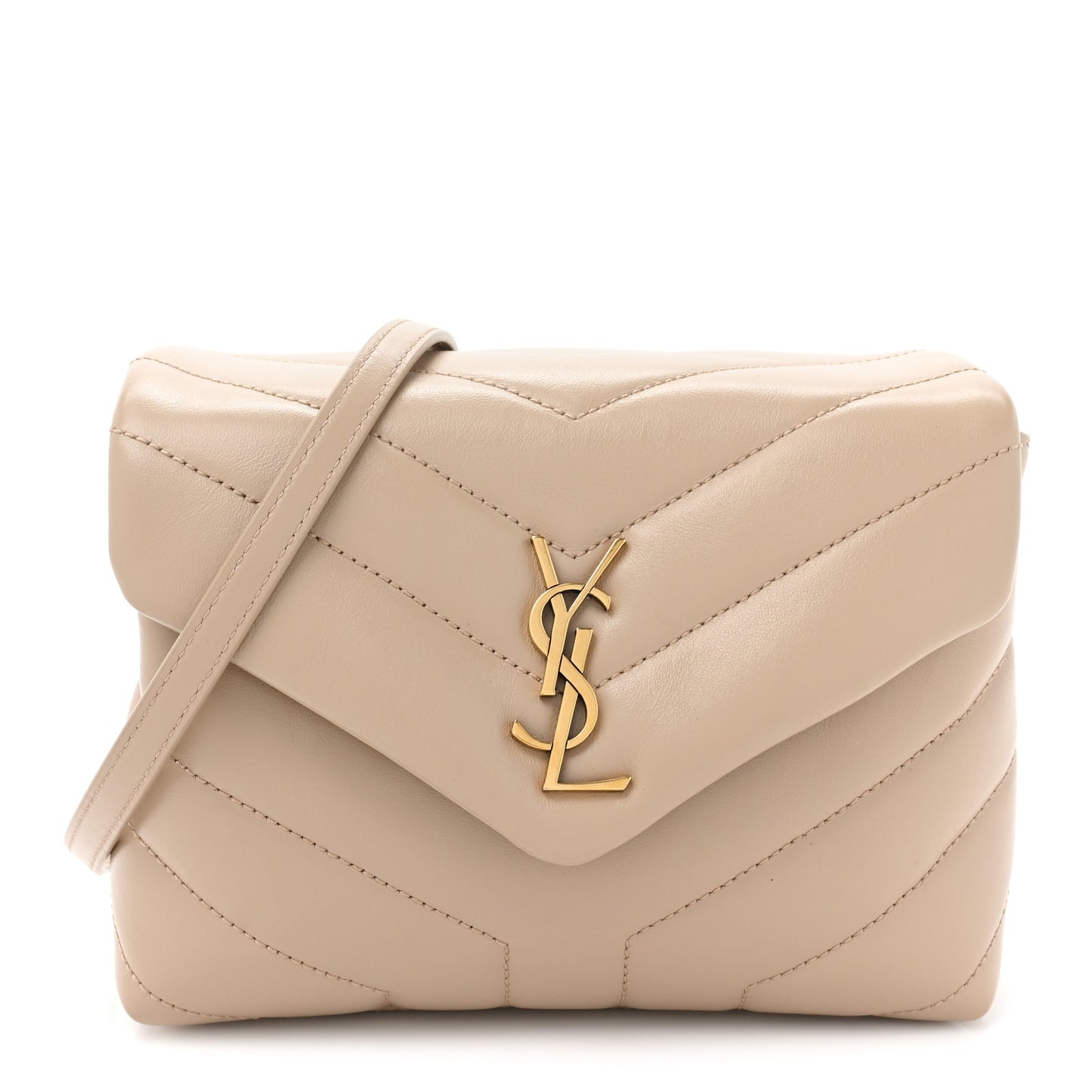 Calfskin Y Quilted Monogram Toy Loulou Crossbody Bag Dark Beige