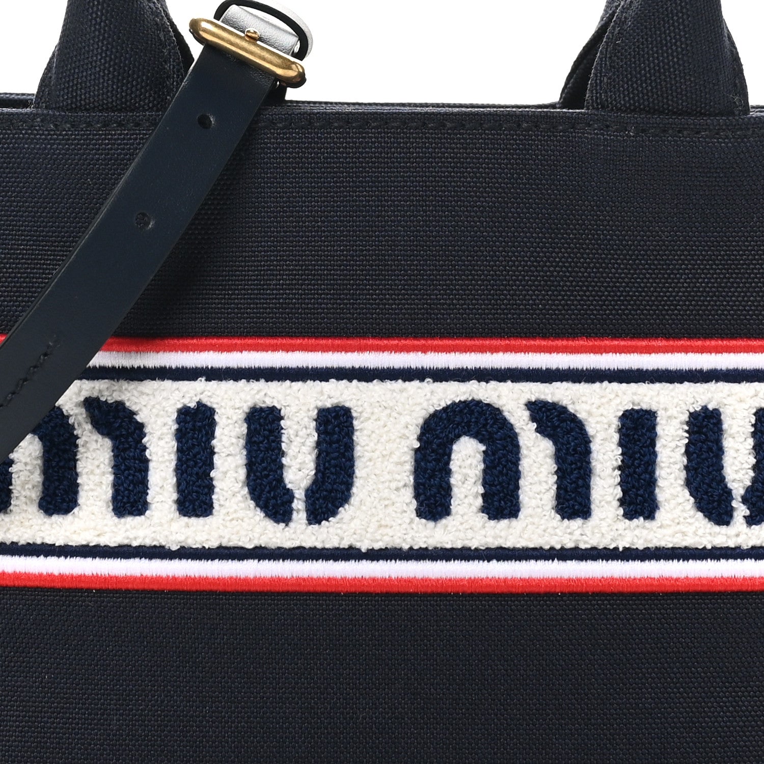 Miu Miu Canvas Logo Small Tote Baltico 1672545 – FASHIONPHILE