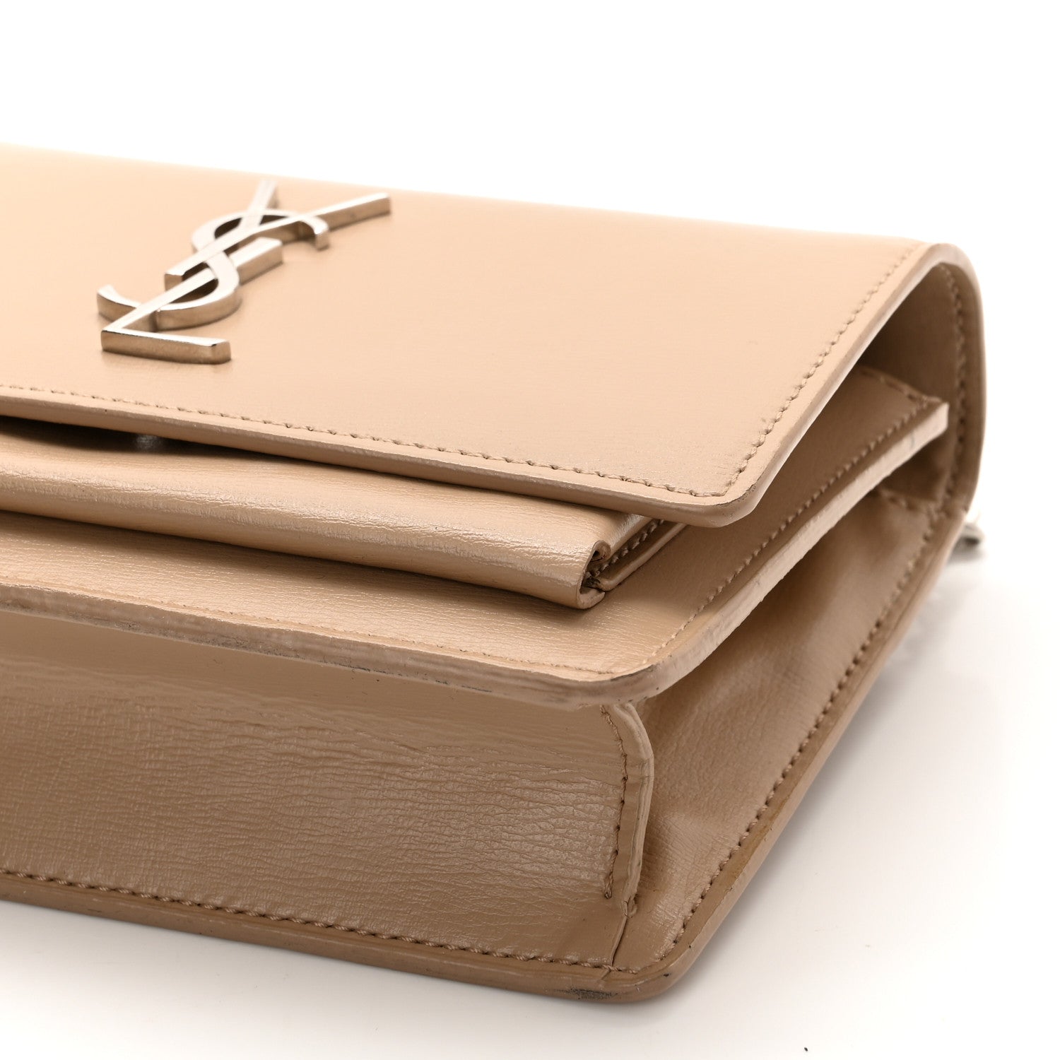 Saint Laurent Calfskin Monogram Sunset Chain Wallet Nude Powder 9 of 13