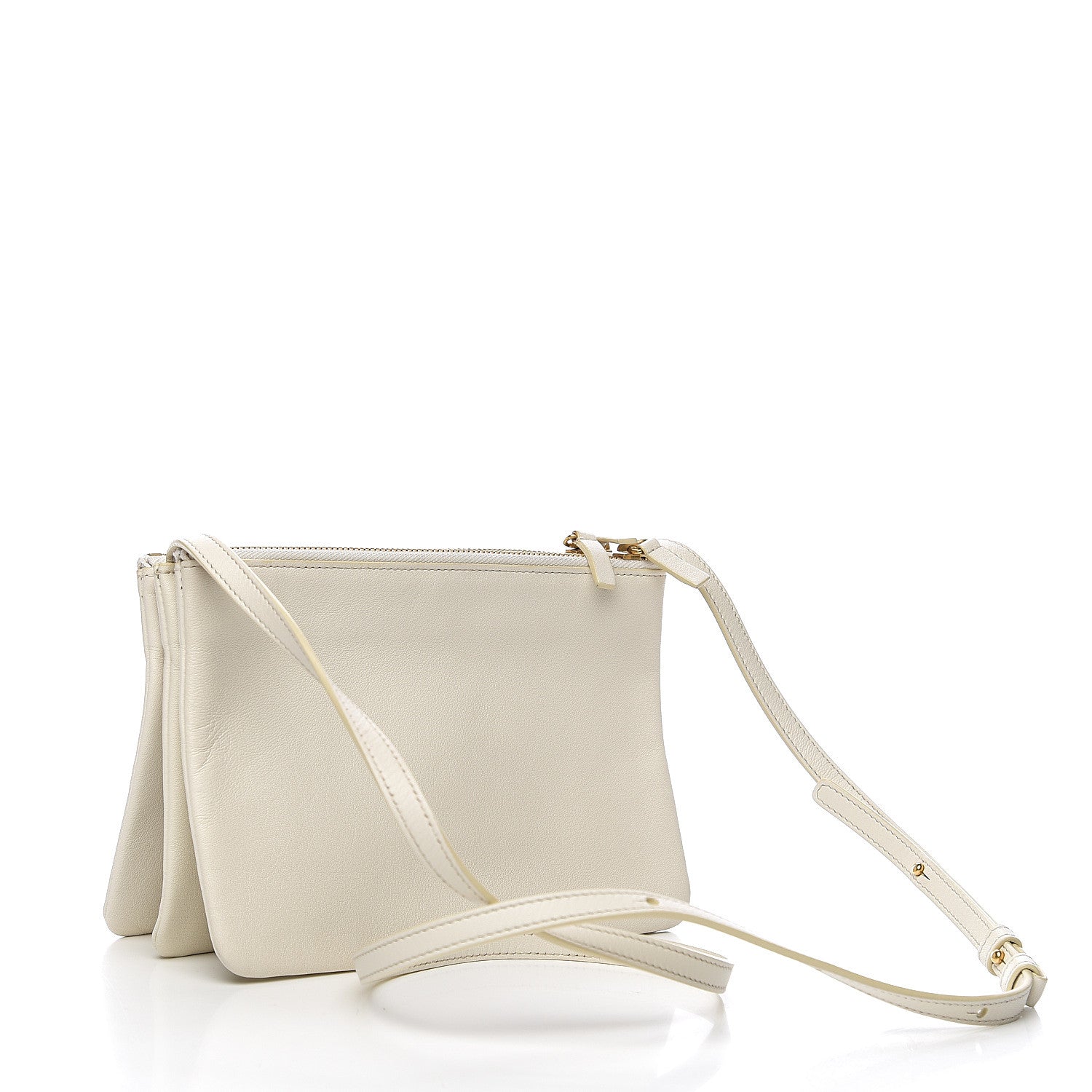 Celine Lambskin Small Trio Crossbody Bag White 2 of 8