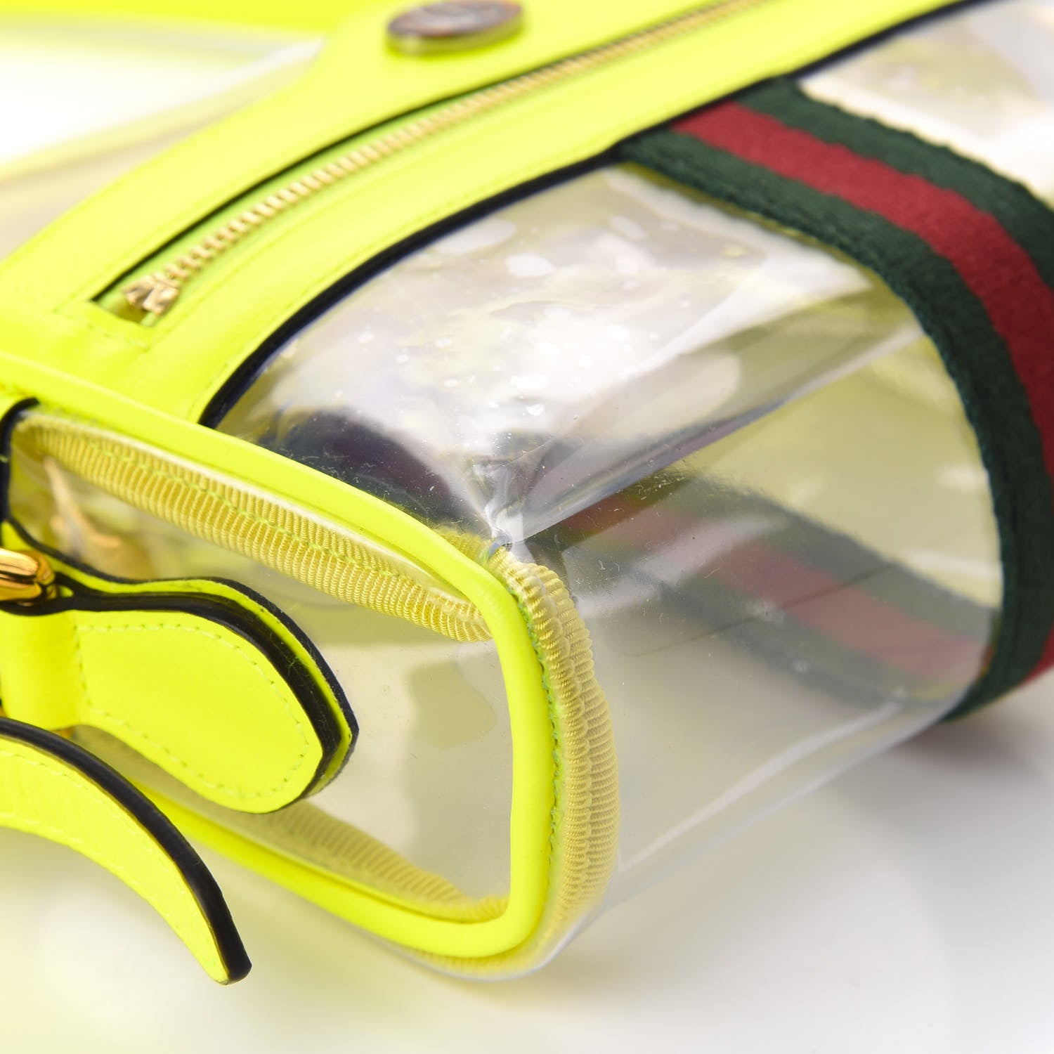 Gucci Vinyl Web Mini Ophidia Transparent Shoulder Bag Yellow Fluo 6 of 9