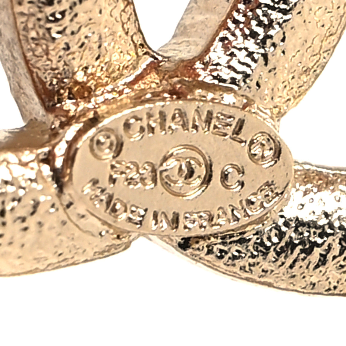 Chanel Metal Crystal CC Logo Open Heart Earrings Gold 4 of 4
