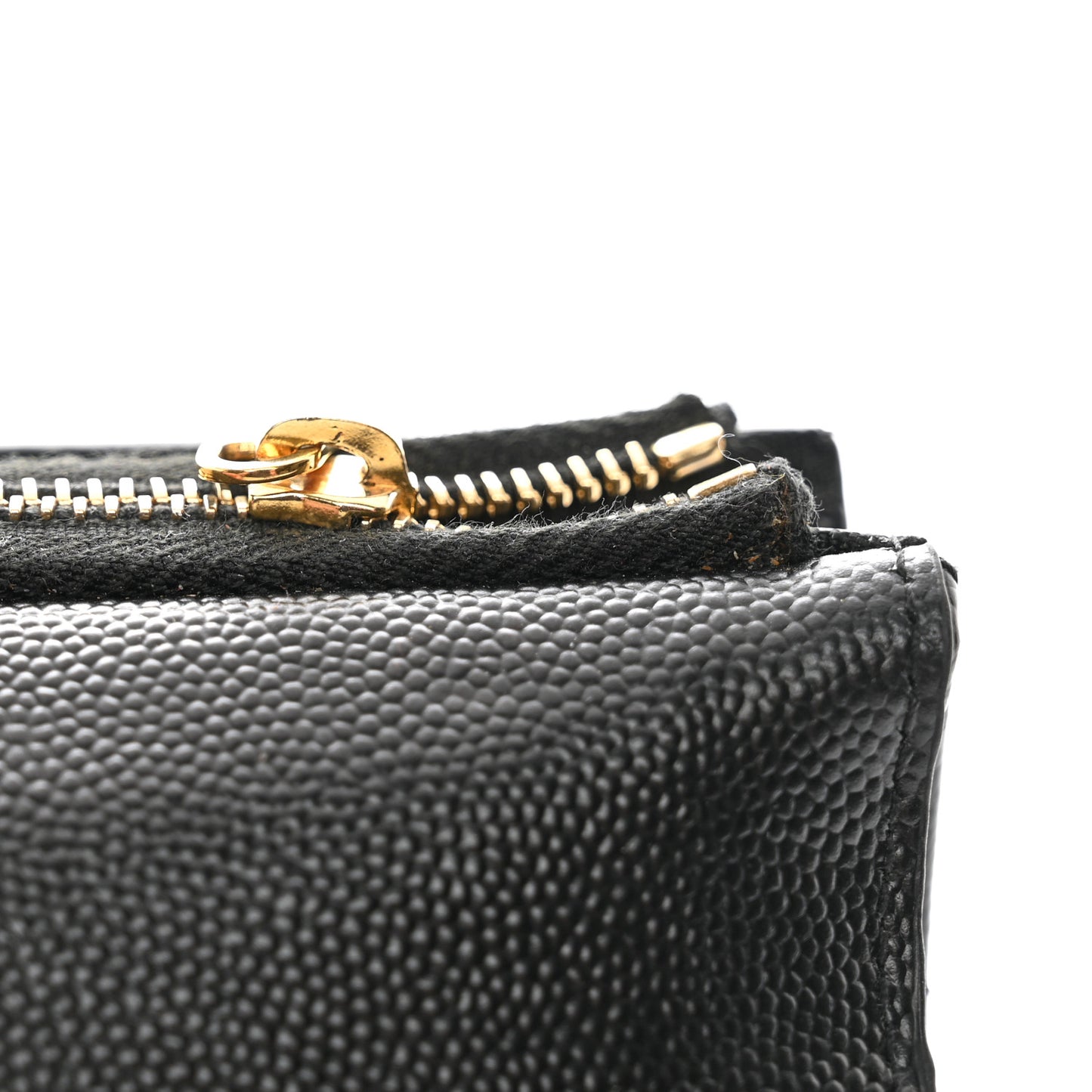 Grain De Poudre Matelasse Chevron Monogram Compact Tri Fold Wallet Black