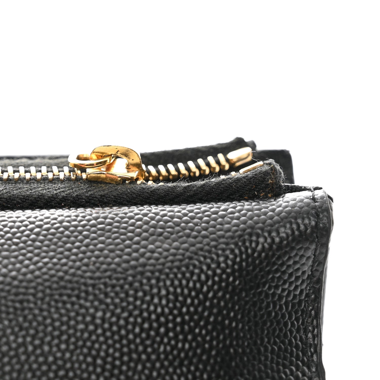 Saint Laurent Grain De Poudre Matelasse Chevron Monogram Compact Tri Fold Wallet Black 10 of 11