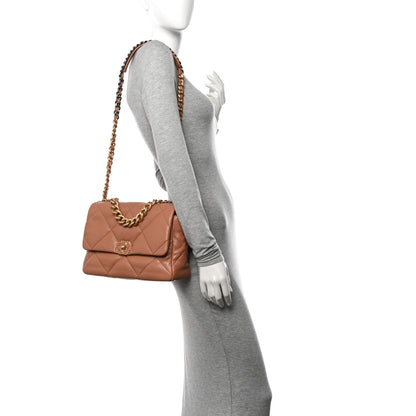 Chanel Lambskin Quilted Large Chanel 19 Flap Brown 2 of 11