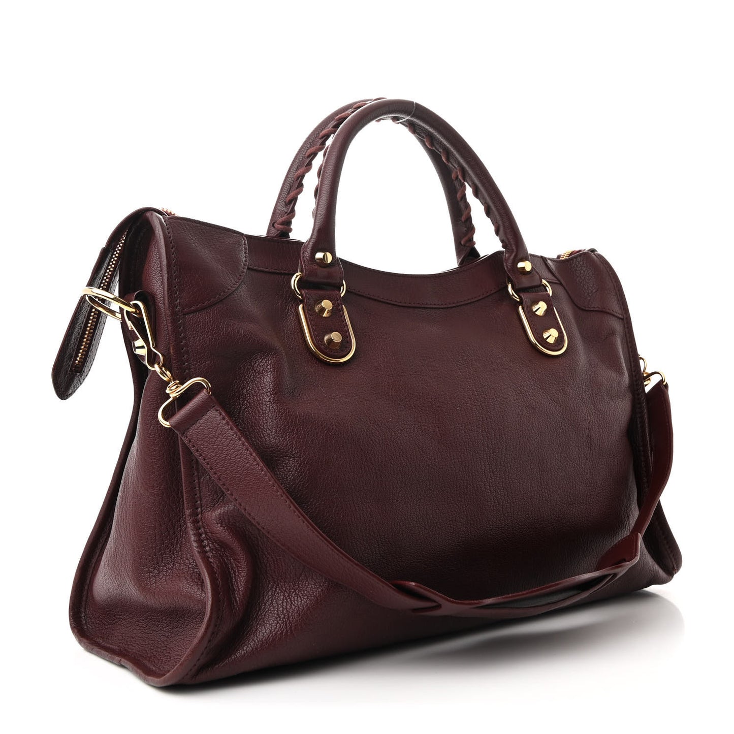 Chevre Gold Metallic Edge Hardware City Rouge Pourpre