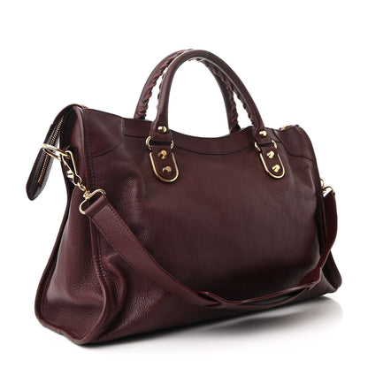 Balenciaga Chevre Gold Metallic Edge Hardware City Rouge Pourpre 4 of 11