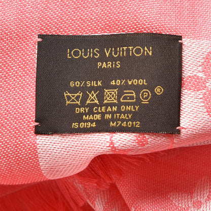 Louis Vuitton Wool Silk Monogram Denim Shawl Pivoine 3 of 4