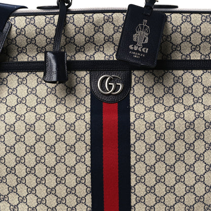 Gucci GG Supreme Monogram Web Savoy Garment Bag Beige Blue 7 of 10