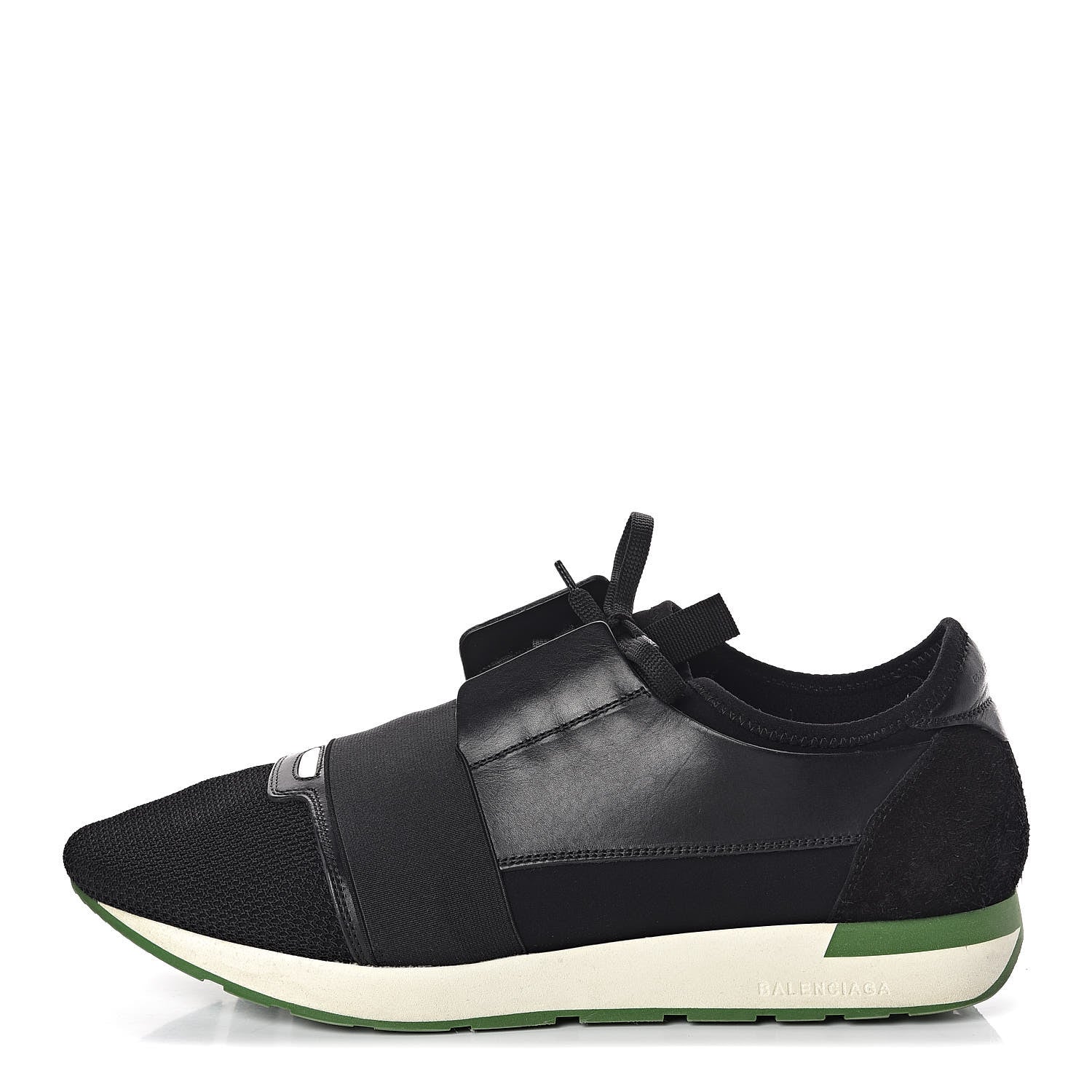 Balenciaga Mesh Calfskin Neoprene Suede Mens Race Runner Sneakers 44 Black 1 of 8