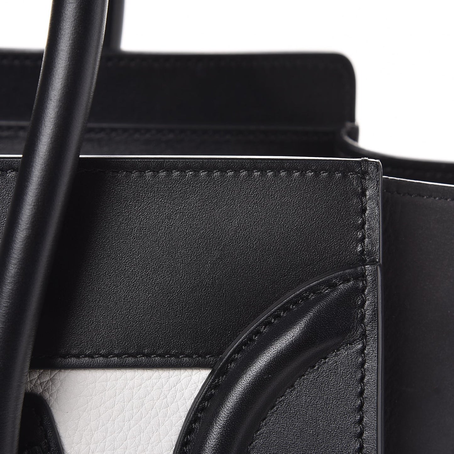 Baby Grained Calfskin Tri-color Micro Luggage White Liquorice