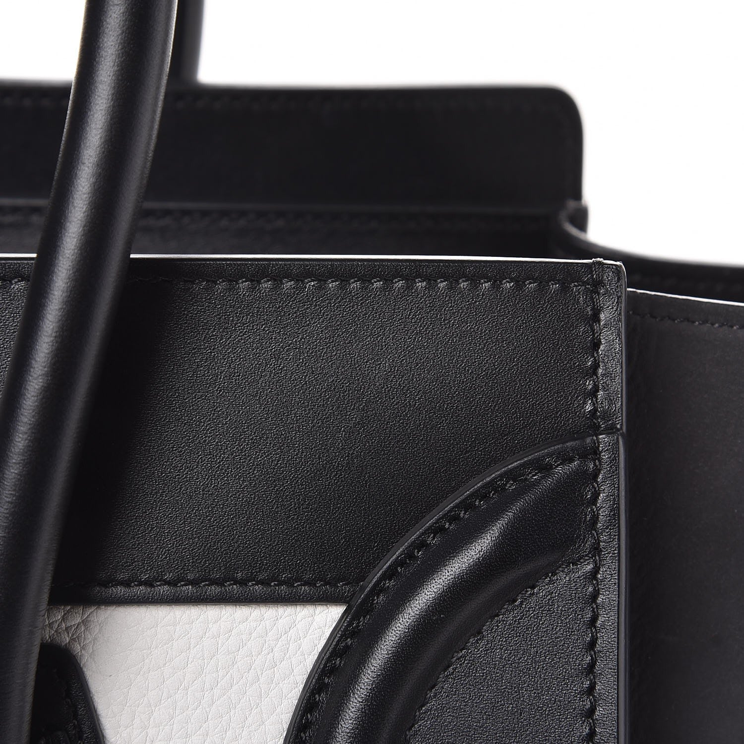 Celine Baby Grained Calfskin Tri-color Micro Luggage White Liquorice 7 of 13