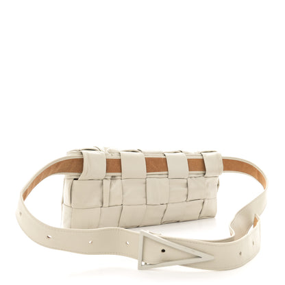 Bottega Veneta Paper Calfskin Intrecciato Stretch Cassette Belt Bag White 3 of 13