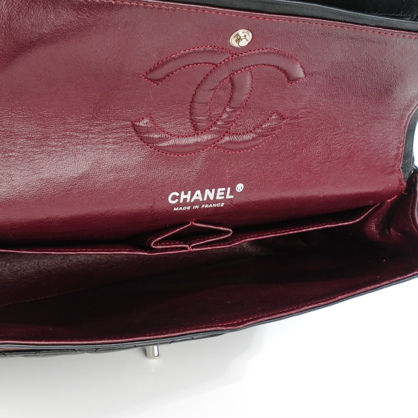 Lambskin Quilted Medium Double Flap Black