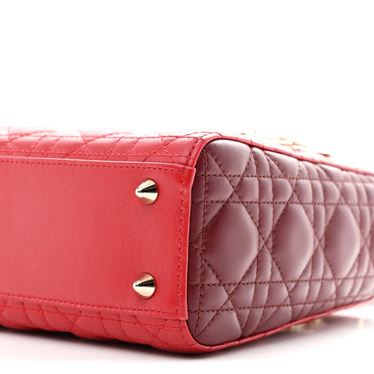 Christian Dior Lambskin Cannage Small Bi-Color Lady Dior Rouge Multicolor 10 of 11