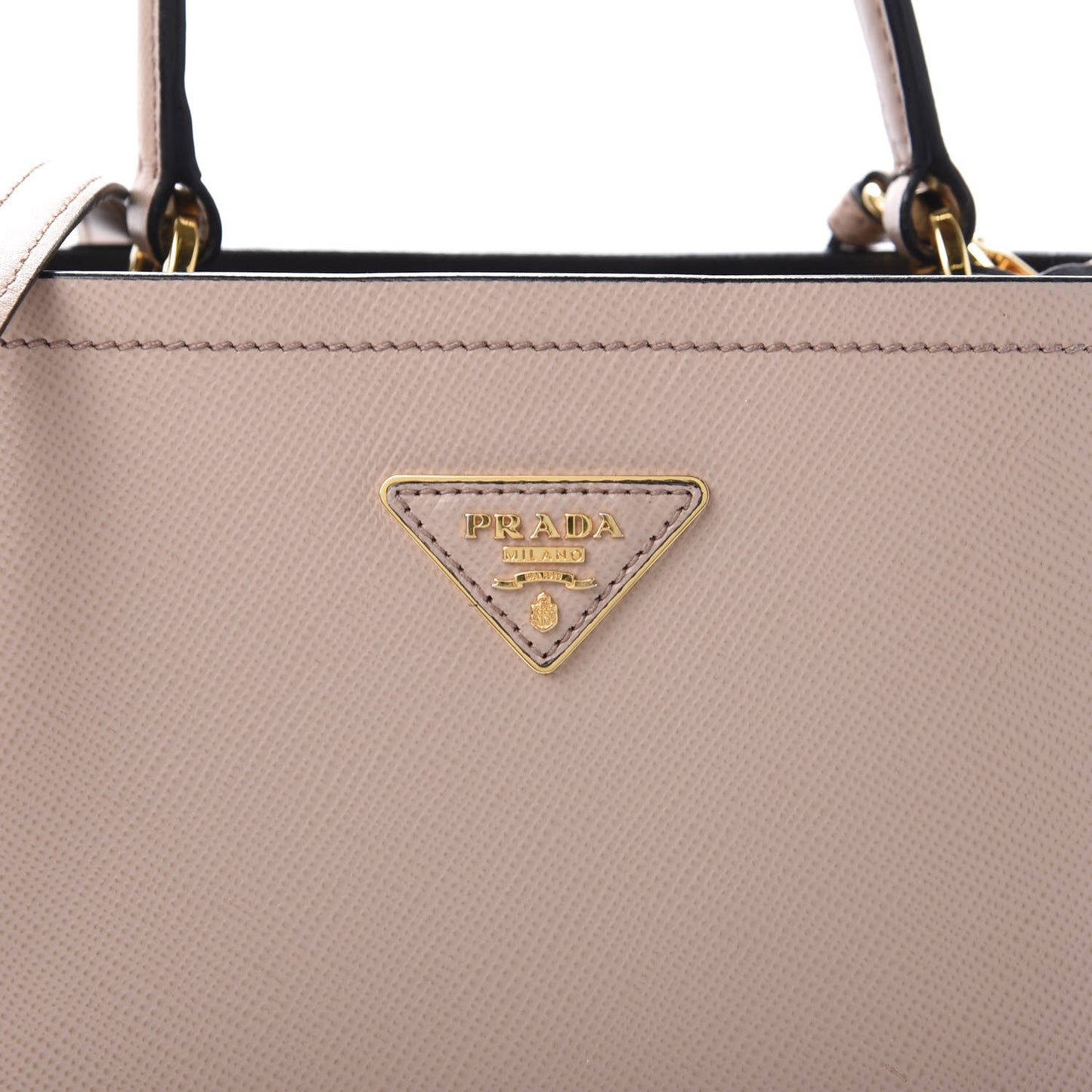 Saffiano Cuir Medium Panier Bucket Bag Cipria Black