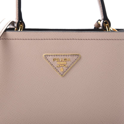 Prada Saffiano Cuir Medium Panier Bucket Bag Cipria Black 12 of 12