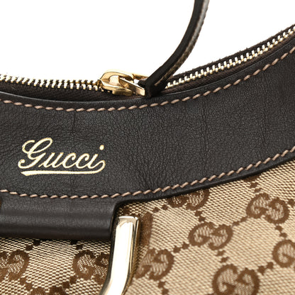 Gucci Monogram Medium D Gold Ring Hobo Dark Brown 12 of 12