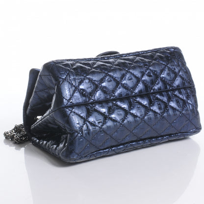 Chanel Striped Accordion Reissue Flap Metallic Blue 4 of 7