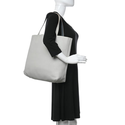 Hermes Taurillon Clemence Double Sens 36 Reversible Tote Gris Perle Bleu Orage 2 of 17