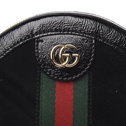 Gucci Suede Patent Web Mini Ophidia Round Shoulder Bag Black 11 of 11