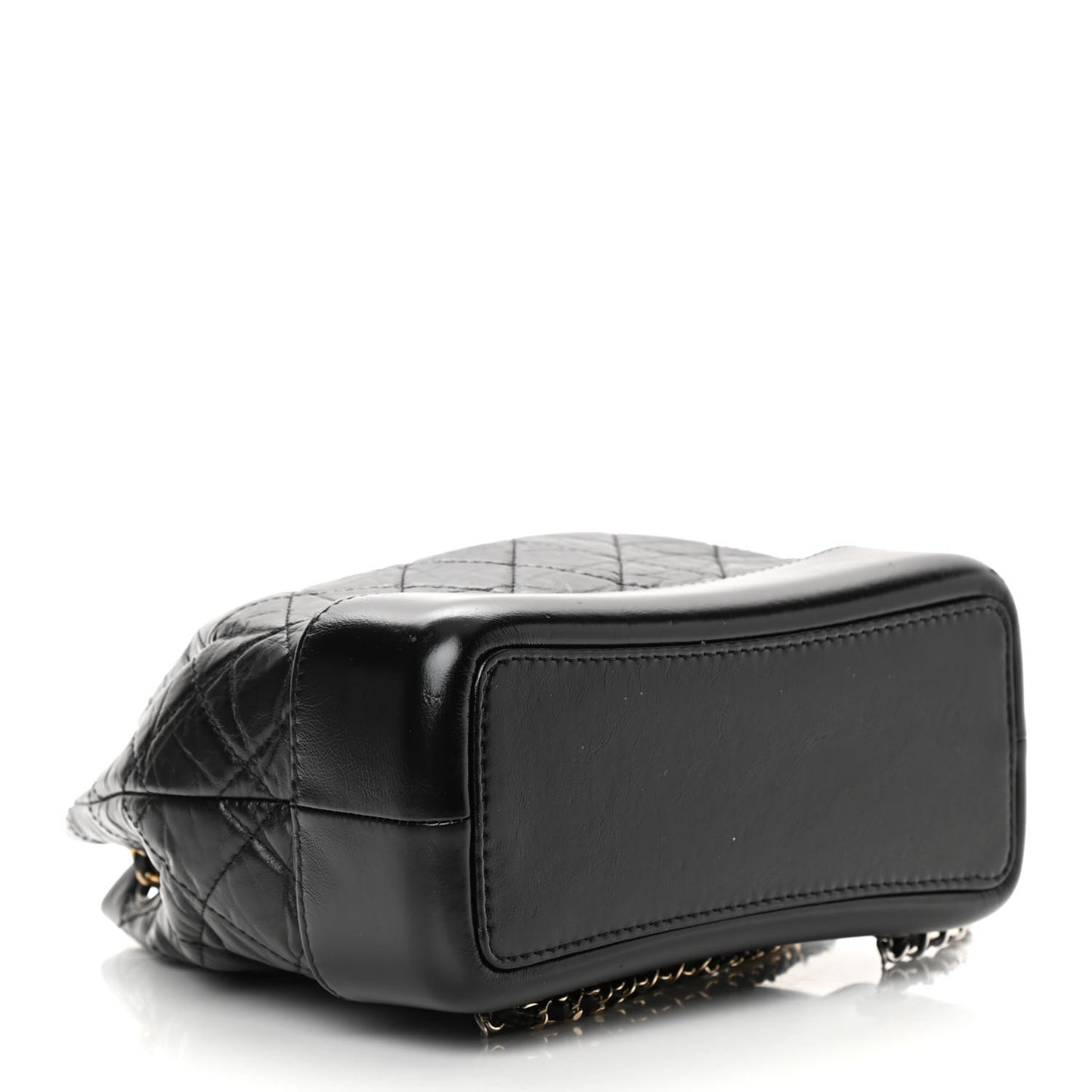 Aged Calfskin Quilted Small Gabrielle Backpack Black