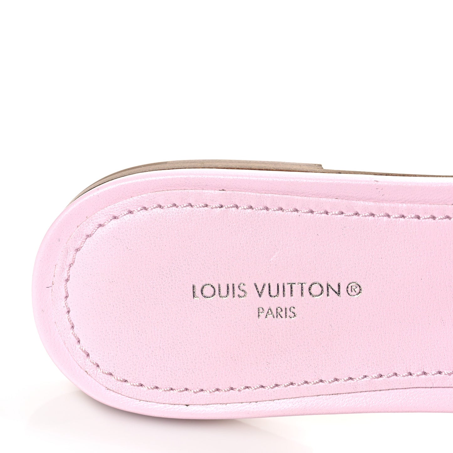 Lambskin Embossed Monogram Revival Flat Mules 38 Light Pink