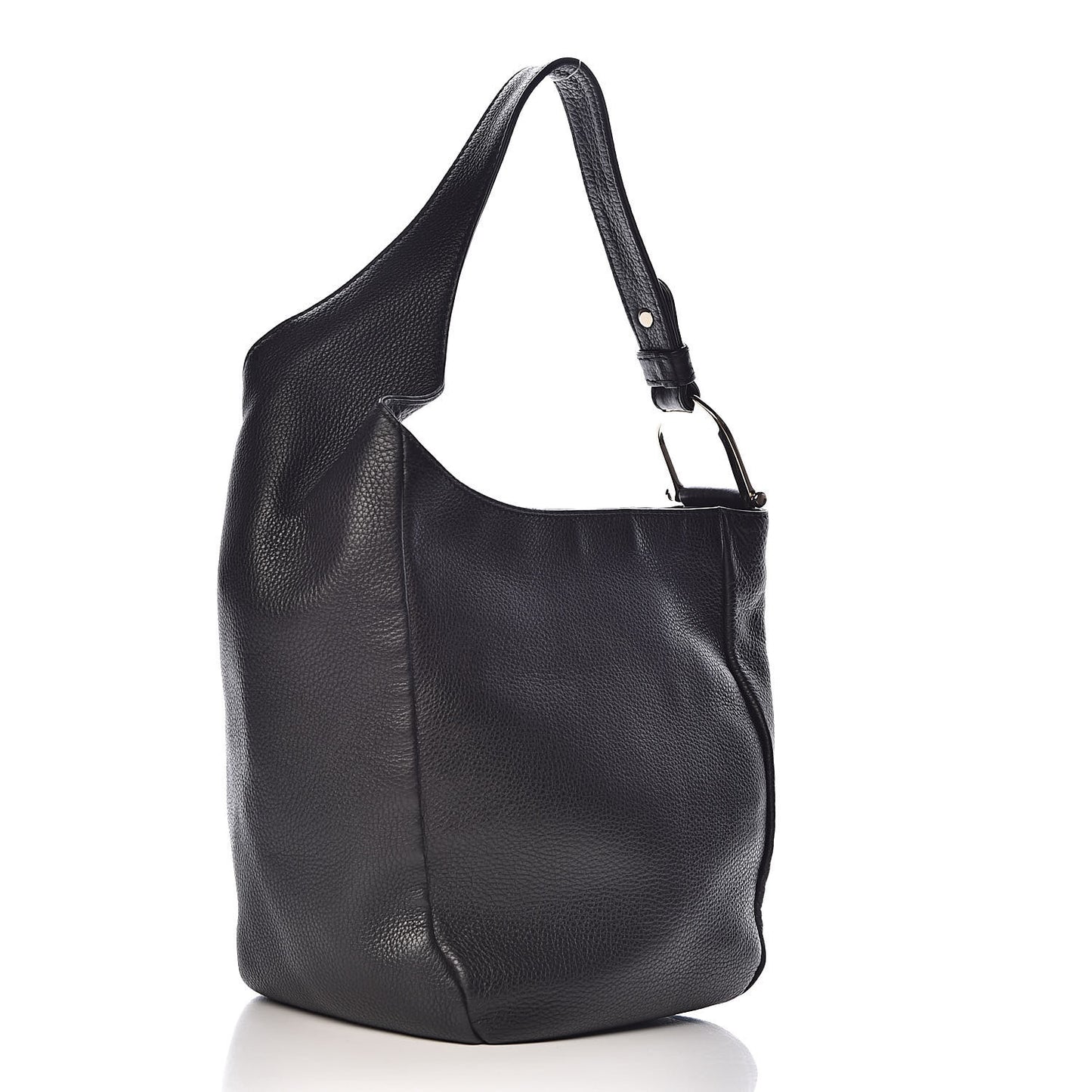 Pebbled Calfskin Shoulder Bag Black