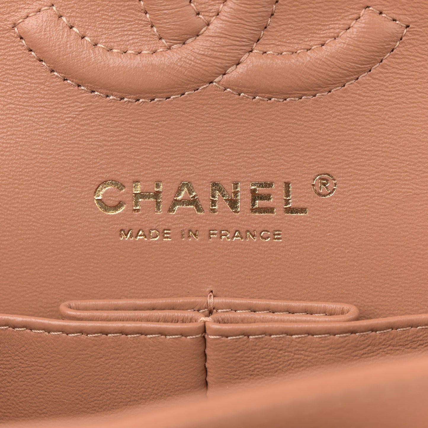 Caviar Quilted Small Double Flap Light Brown